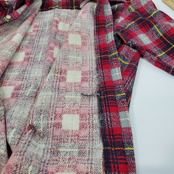 Vintage 1978 Prest Rite Red Plaid Flannel Button Up Shirt M Mens Pointed Collar! - Picture 13 of 14